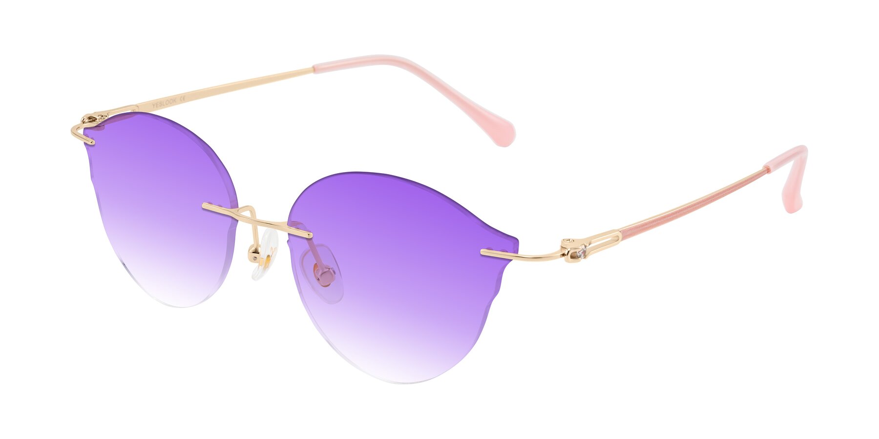 Angle of Barlow in Rose Gold/Pink with Purple Gradient Lenses