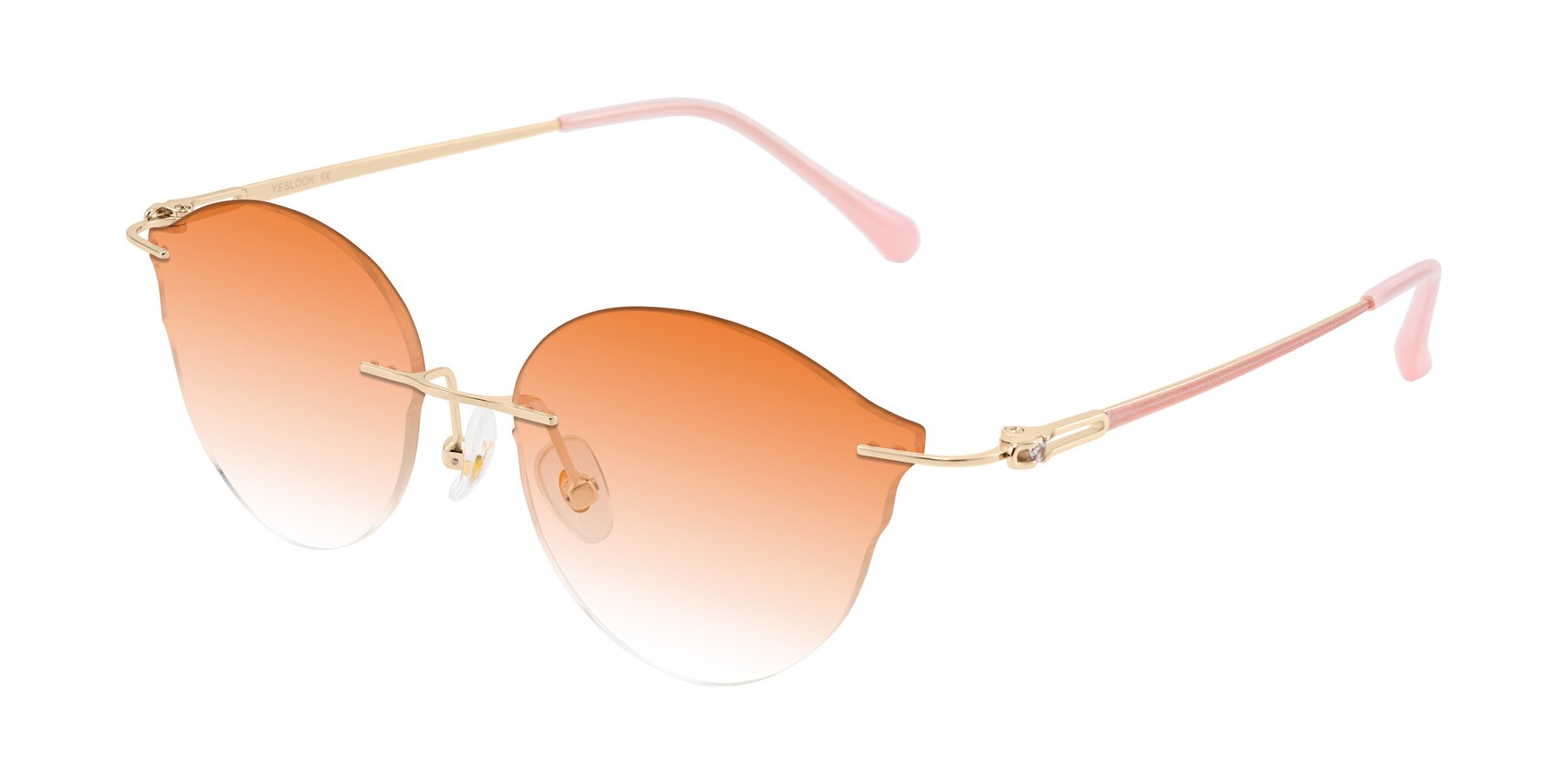 Angle of Barlow in Rose Gold/Pink with Orange Gradient Lenses