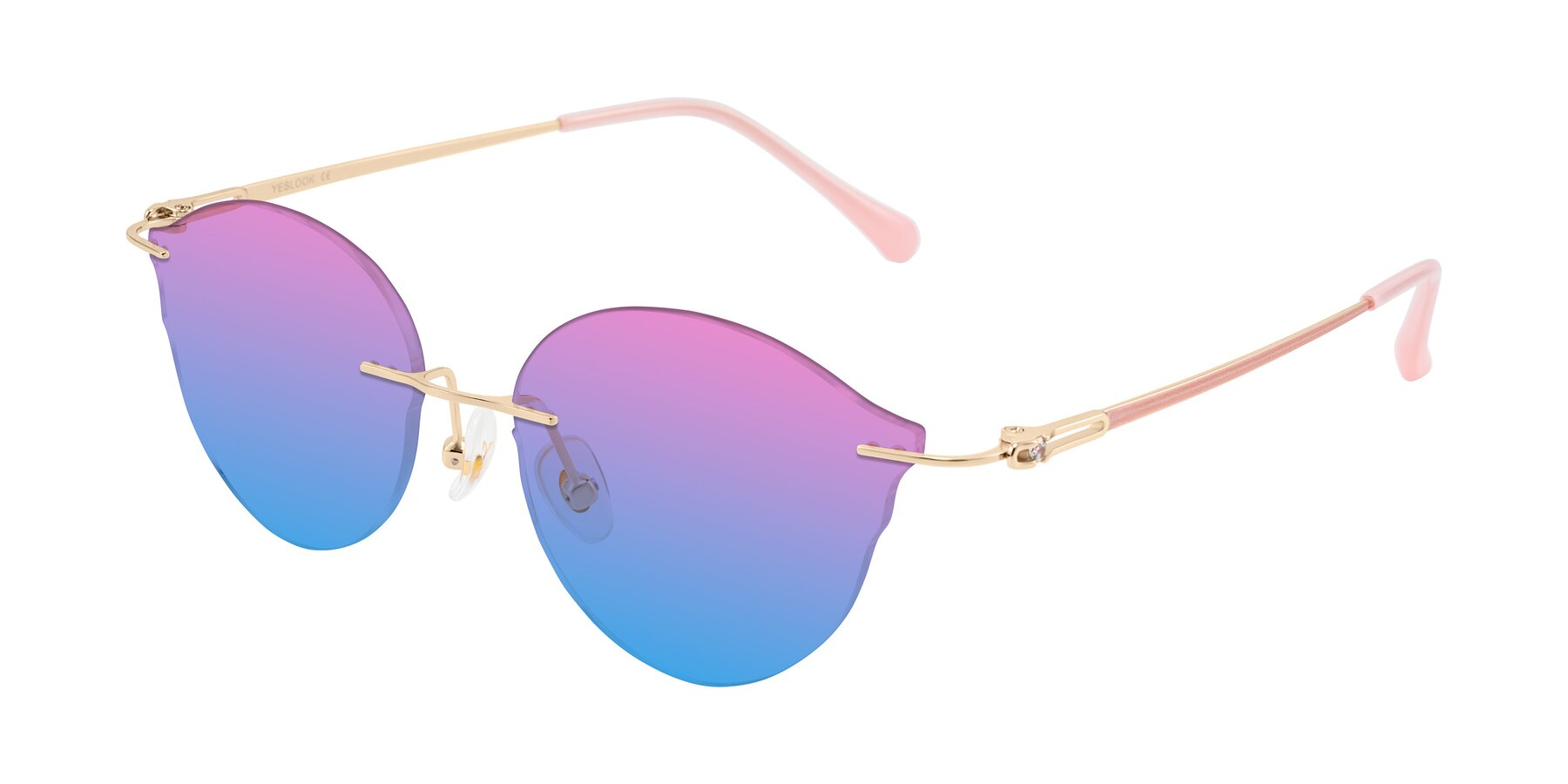 Angle of Barlow in Rose Gold/Pink with Pink / Blue Gradient Lenses