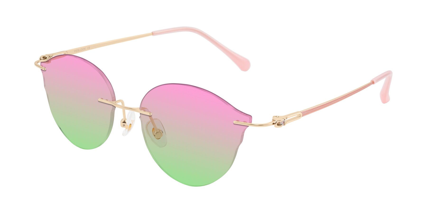 Angle of Barlow in Rose Gold/Pink with Pink / Green Gradient Lenses