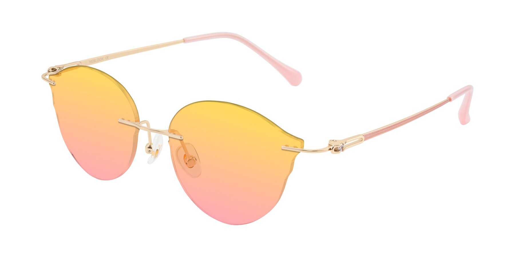 Angle of Barlow in Rose Gold/Pink with Yellow / Pink Gradient Lenses