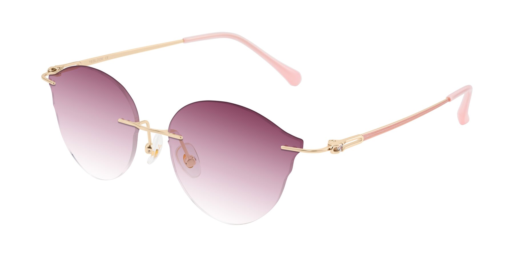 Angle of Barlow in Rose Gold/Pink with Wine Gradient Lenses