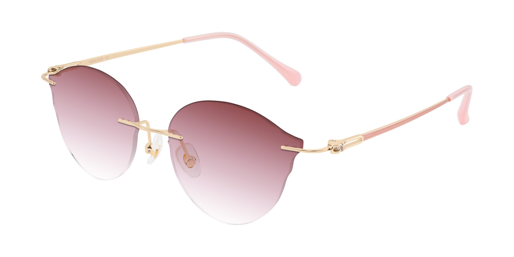 Angle of Barlow in Rose Gold/Pink with Garnet Gradient Lenses