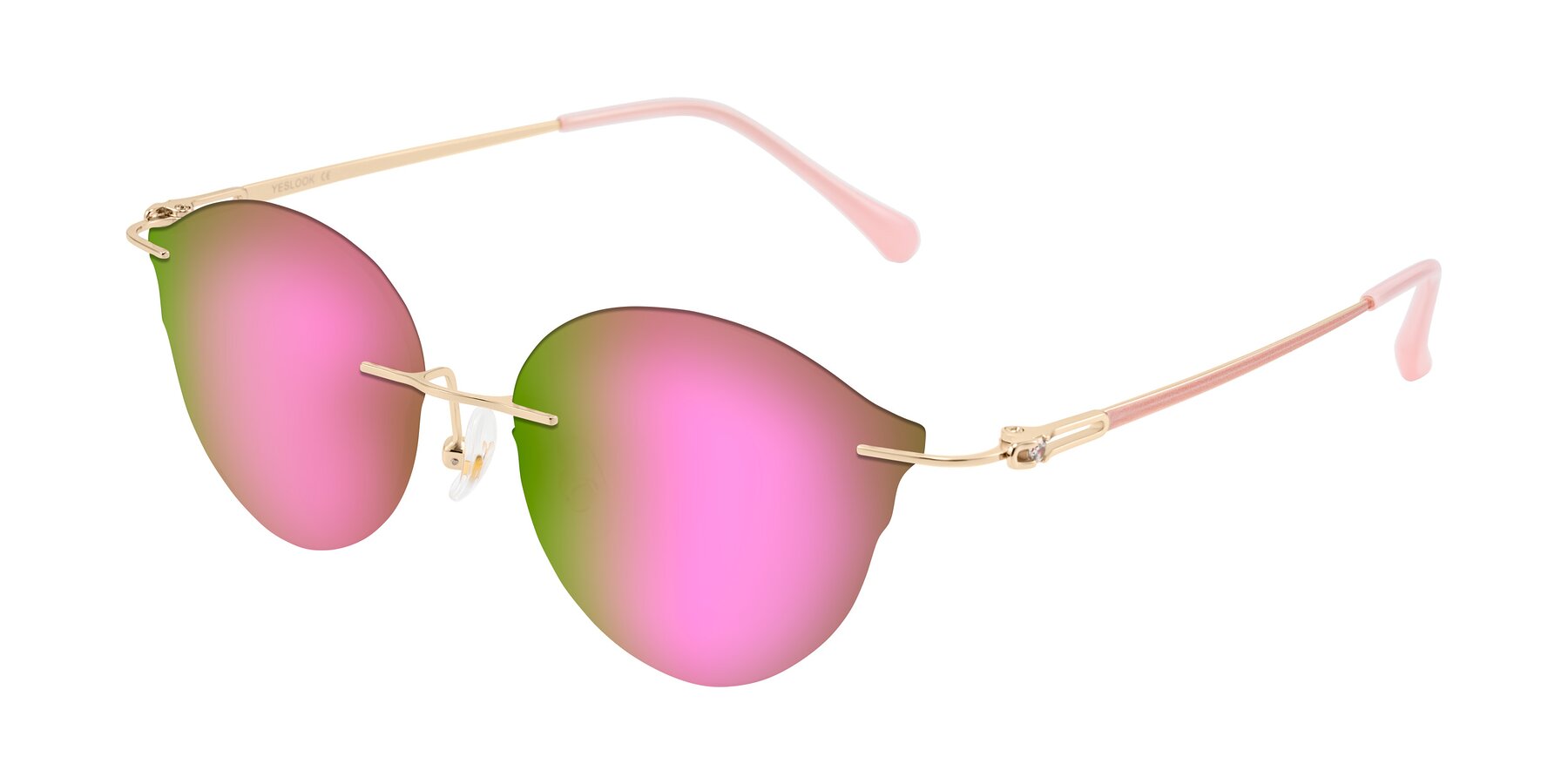 Angle of Barlow in Rose Gold/Pink with Pink Mirrored Lenses
