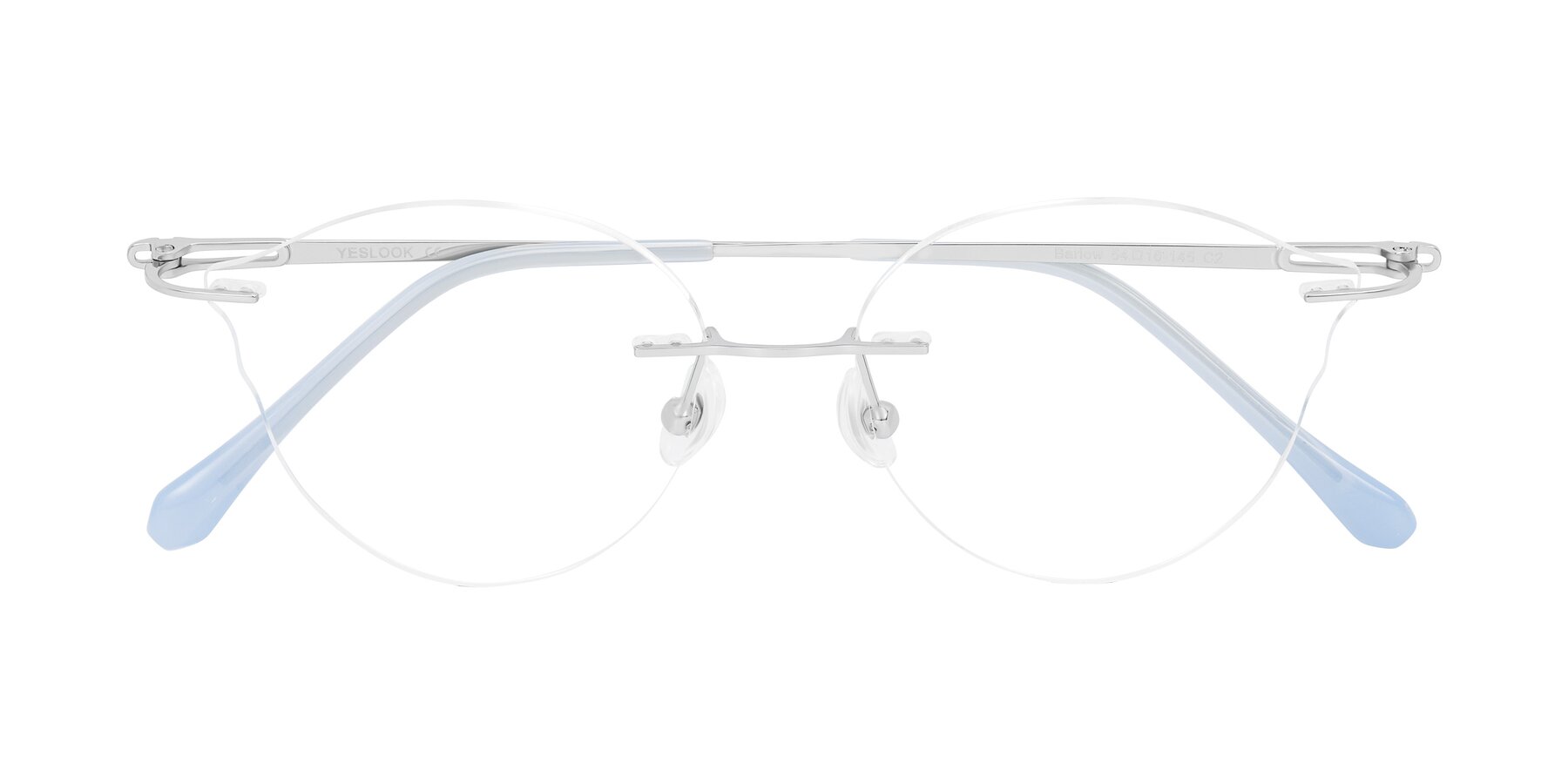 Folded Front of Barlow in Silver/Blue/Green with Clear Blue Light Blocking Lenses
