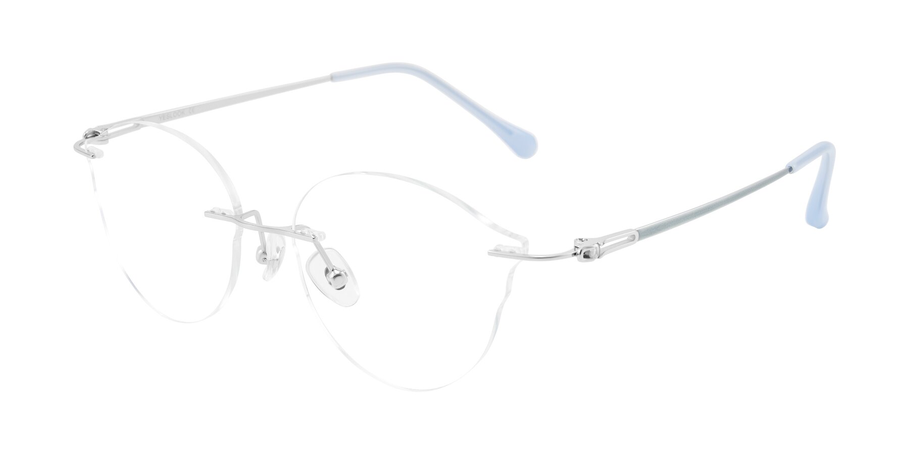 Angle of Barlow in Silver/Blue/Green with Clear Blue Light Blocking Lenses