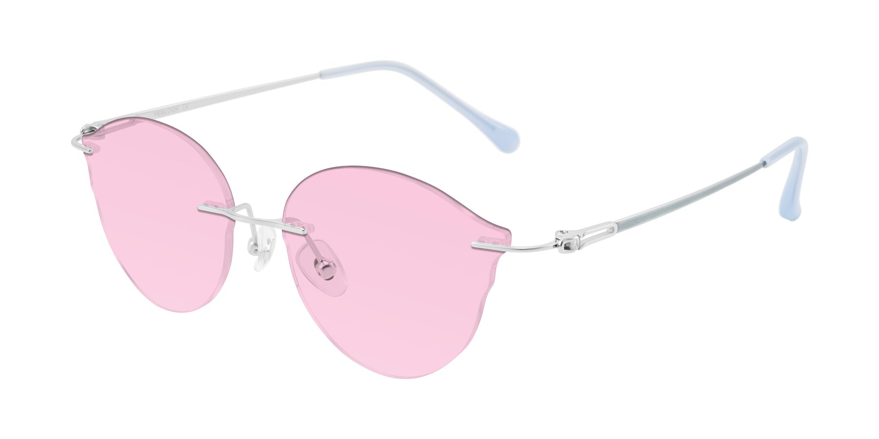 Angle of Barlow in Silver/Blue/Green with Light Pink Tinted Lenses