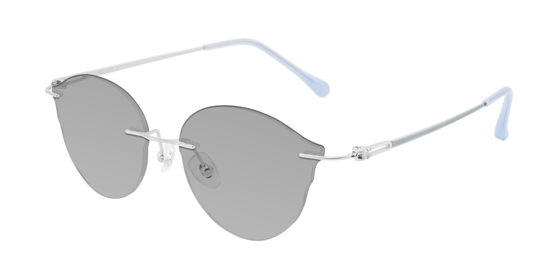 Angle of Barlow in Silver/Blue/Green with Light Gray Tinted Lenses