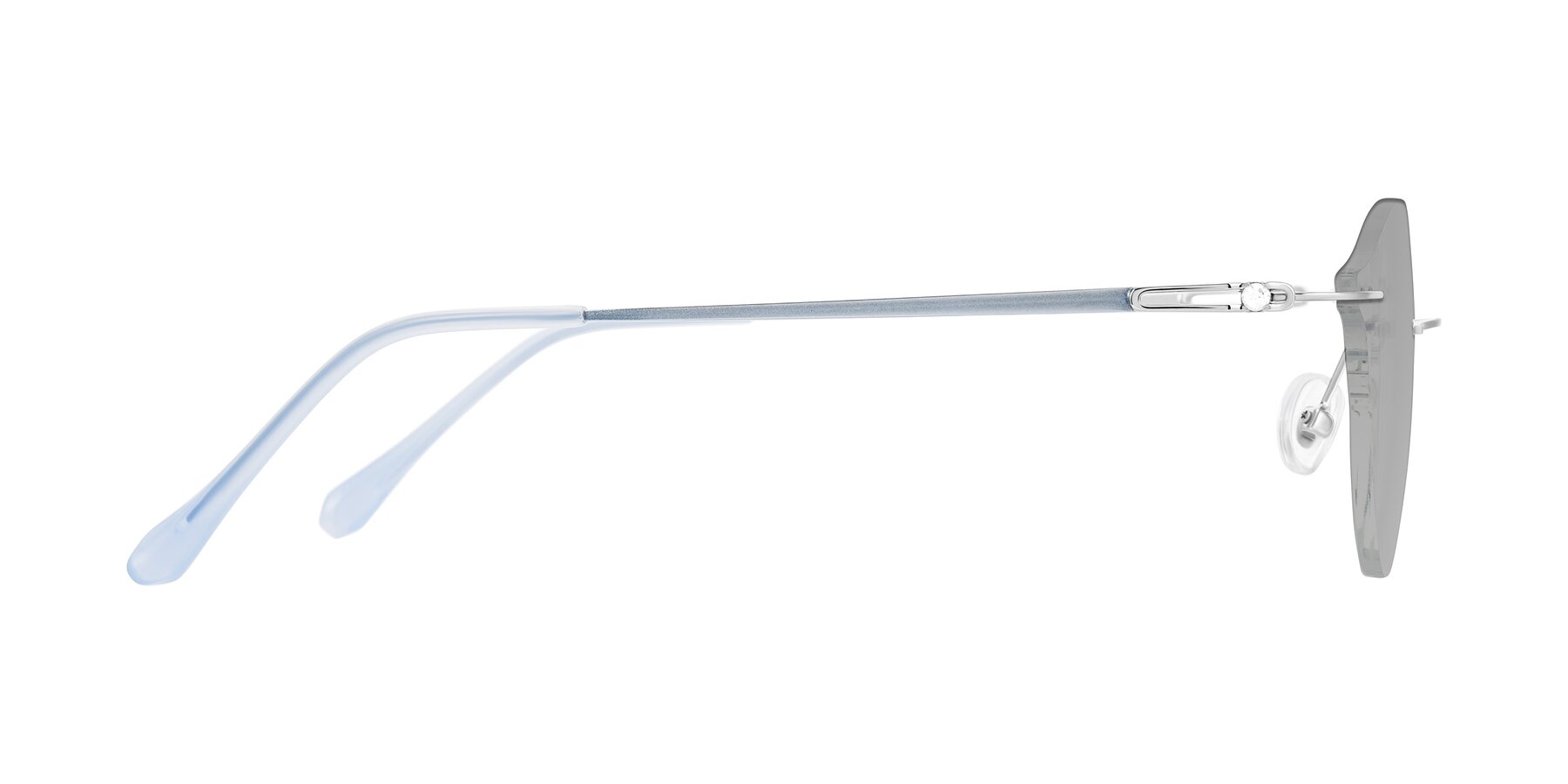 Side of Barlow in Silver/Blue/Green with Light Gray Tinted Lenses