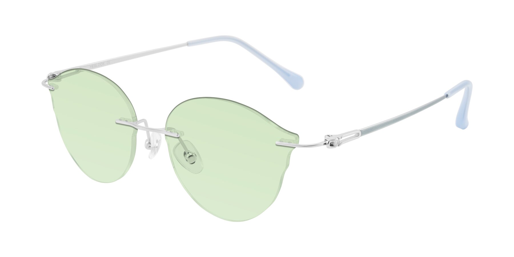 Angle of Barlow in Silver/Blue/Green with Light Green Tinted Lenses