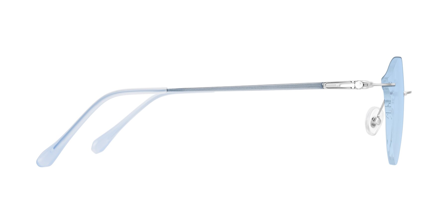 Side of Barlow in Silver/Blue/Green with Light Blue Tinted Lenses