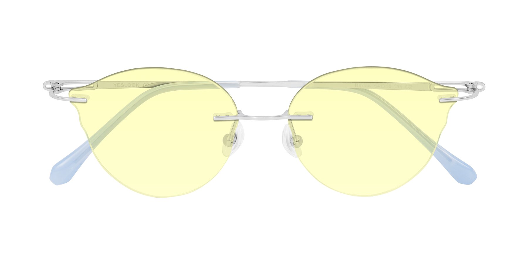 Folded Front of Barlow in Silver/Blue/Green with Light Yellow Tinted Lenses