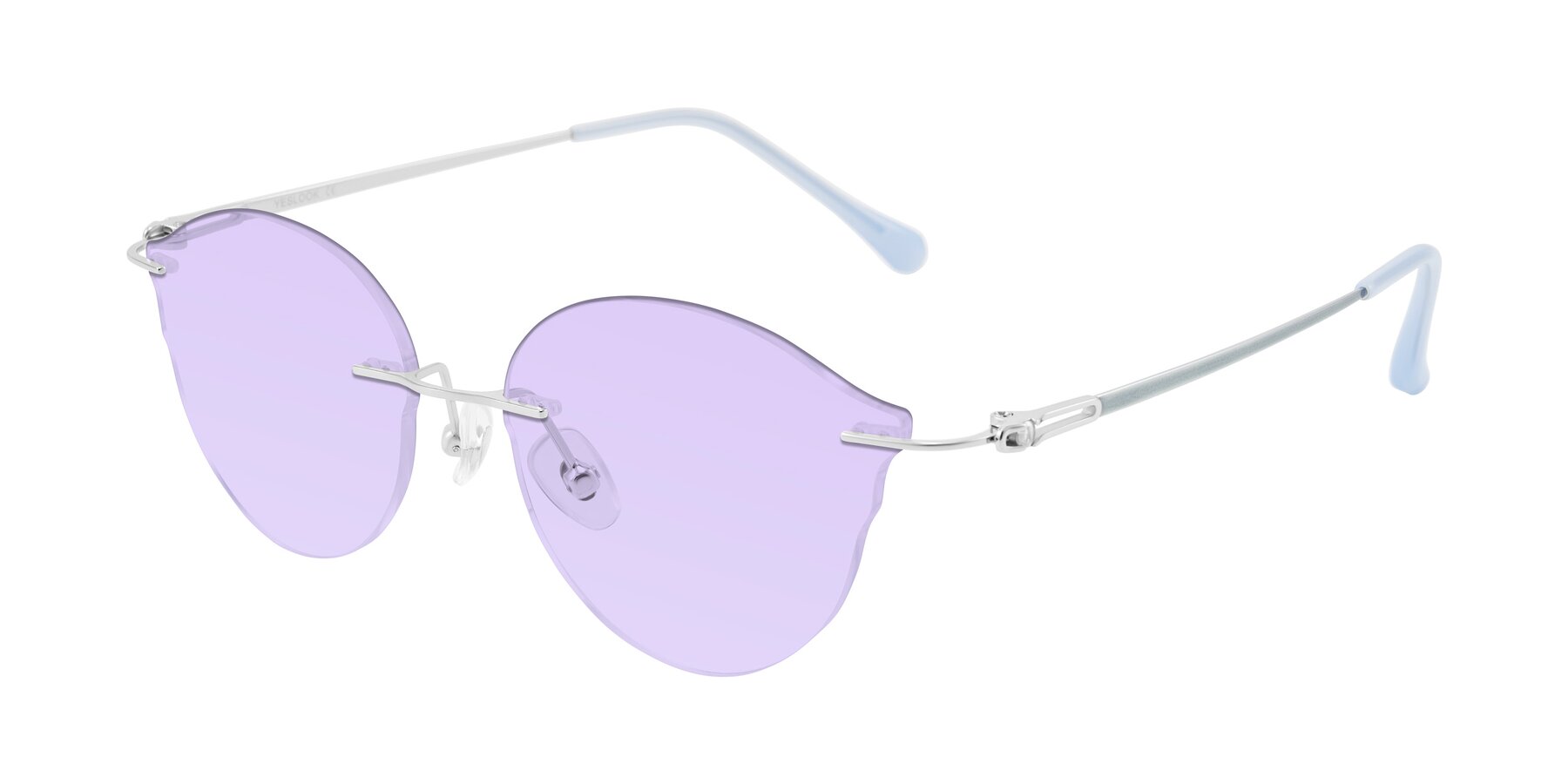 Angle of Barlow in Silver/Blue/Green with Light Purple Tinted Lenses