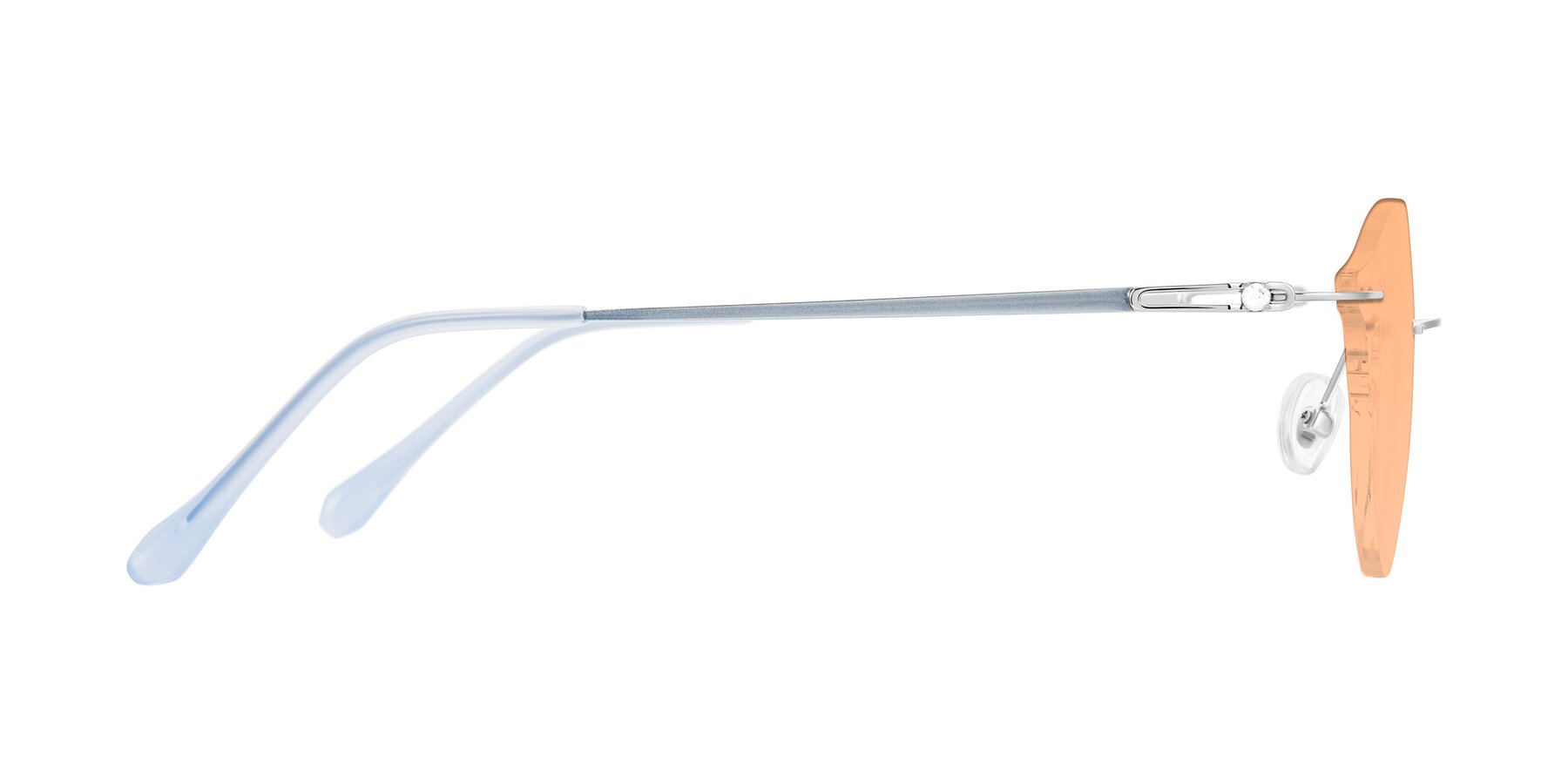 Side of Barlow in Silver/Blue/Green with Light Orange Tinted Lenses