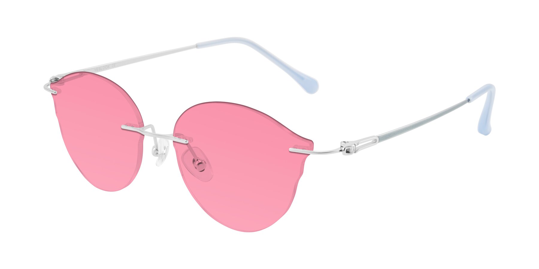 Angle of Barlow in Silver/Blue/Green with Pink Tinted Lenses