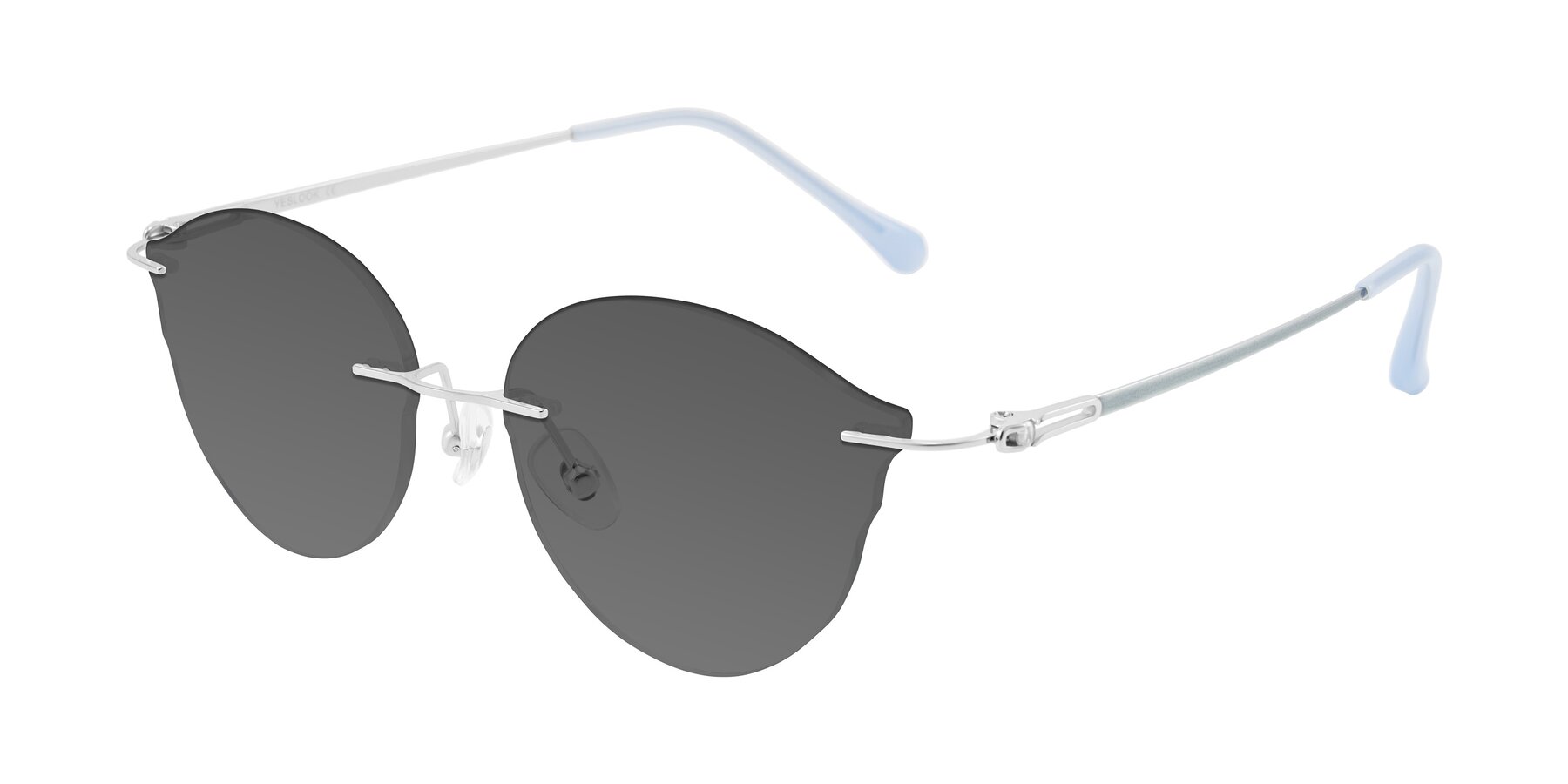 Angle of Barlow in Silver/Blue/Green with Medium Gray Tinted Lenses
