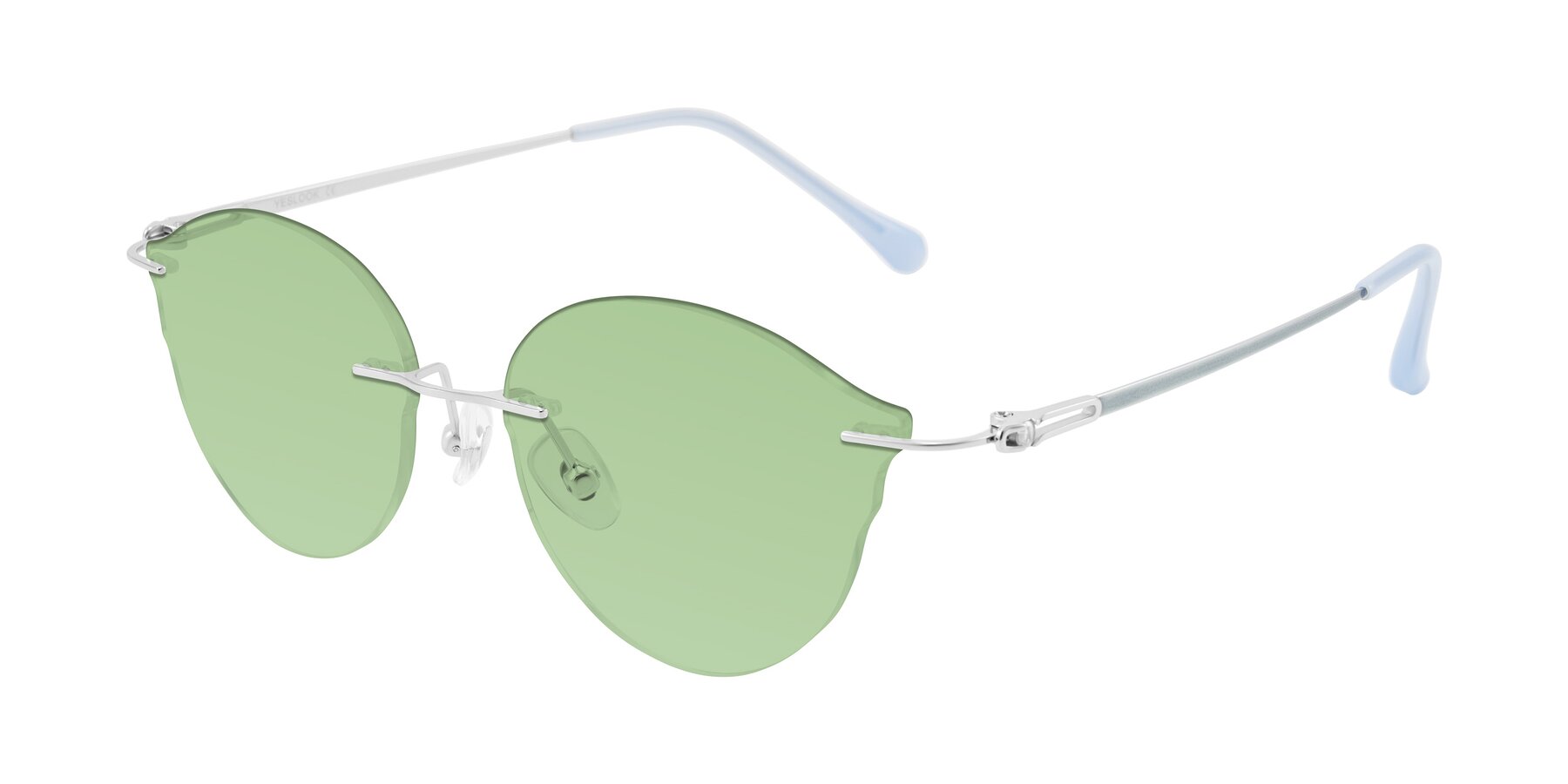 Angle of Barlow in Silver/Blue/Green with Medium Green Tinted Lenses