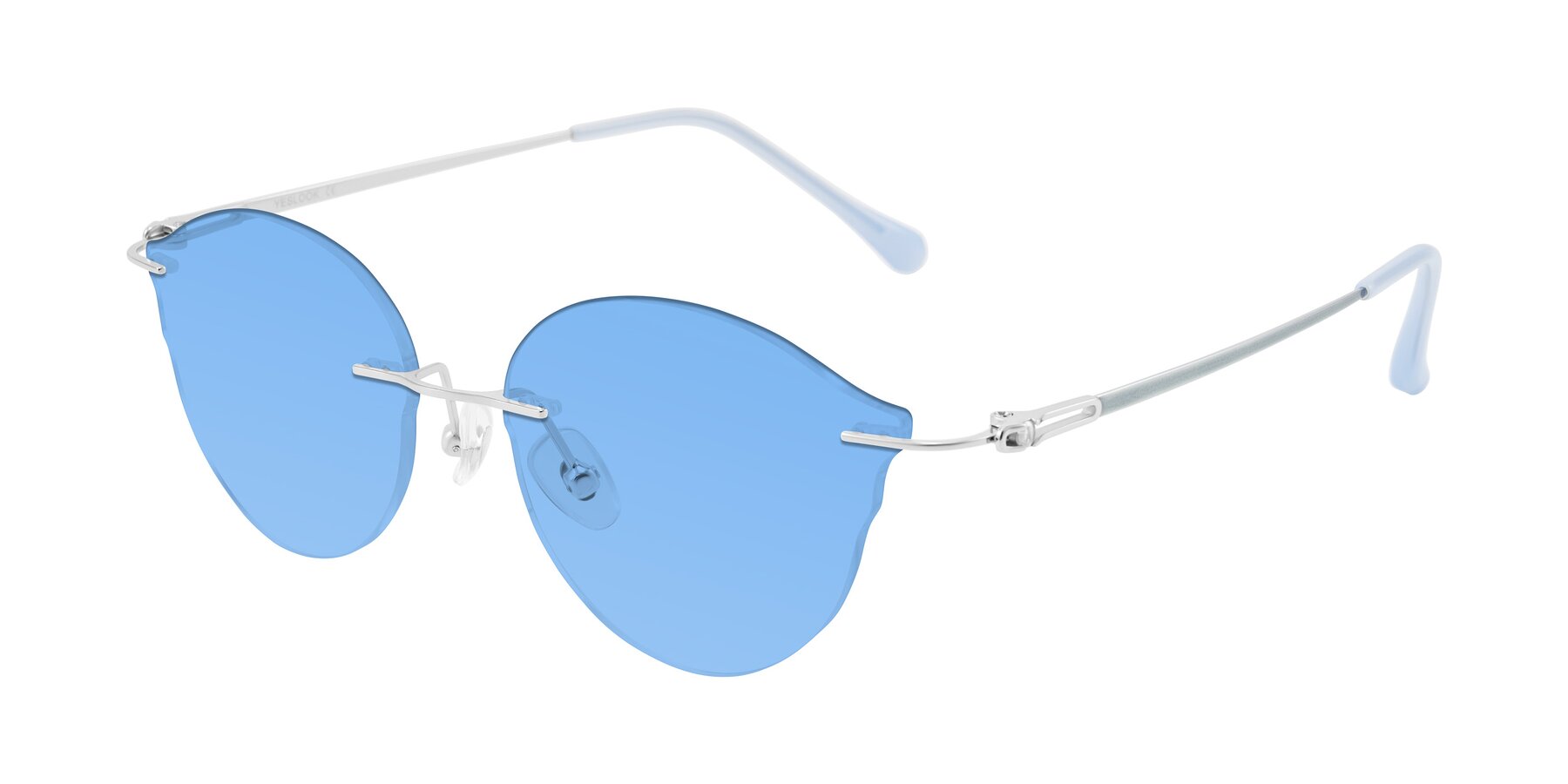 Angle of Barlow in Silver/Blue/Green with Medium Blue Tinted Lenses