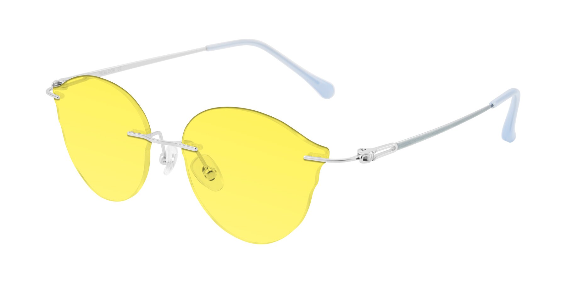 Angle of Barlow in Silver/Blue/Green with Medium Yellow Tinted Lenses