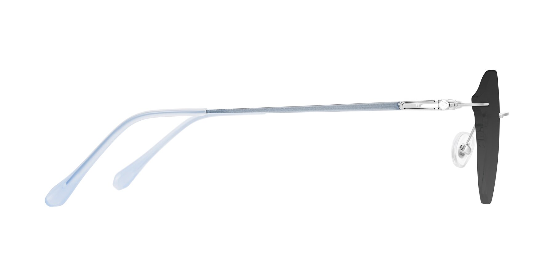 Side of Barlow in Silver/Blue/Green with Gray Tinted Lenses