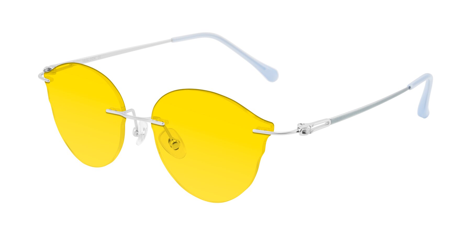 Angle of Barlow in Silver/Blue/Green with Yellow Tinted Lenses