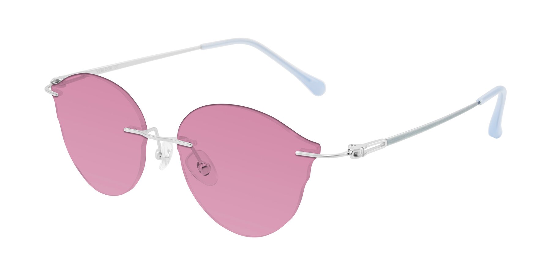 Angle of Barlow in Silver/Blue/Green with Medium Wine Tinted Lenses