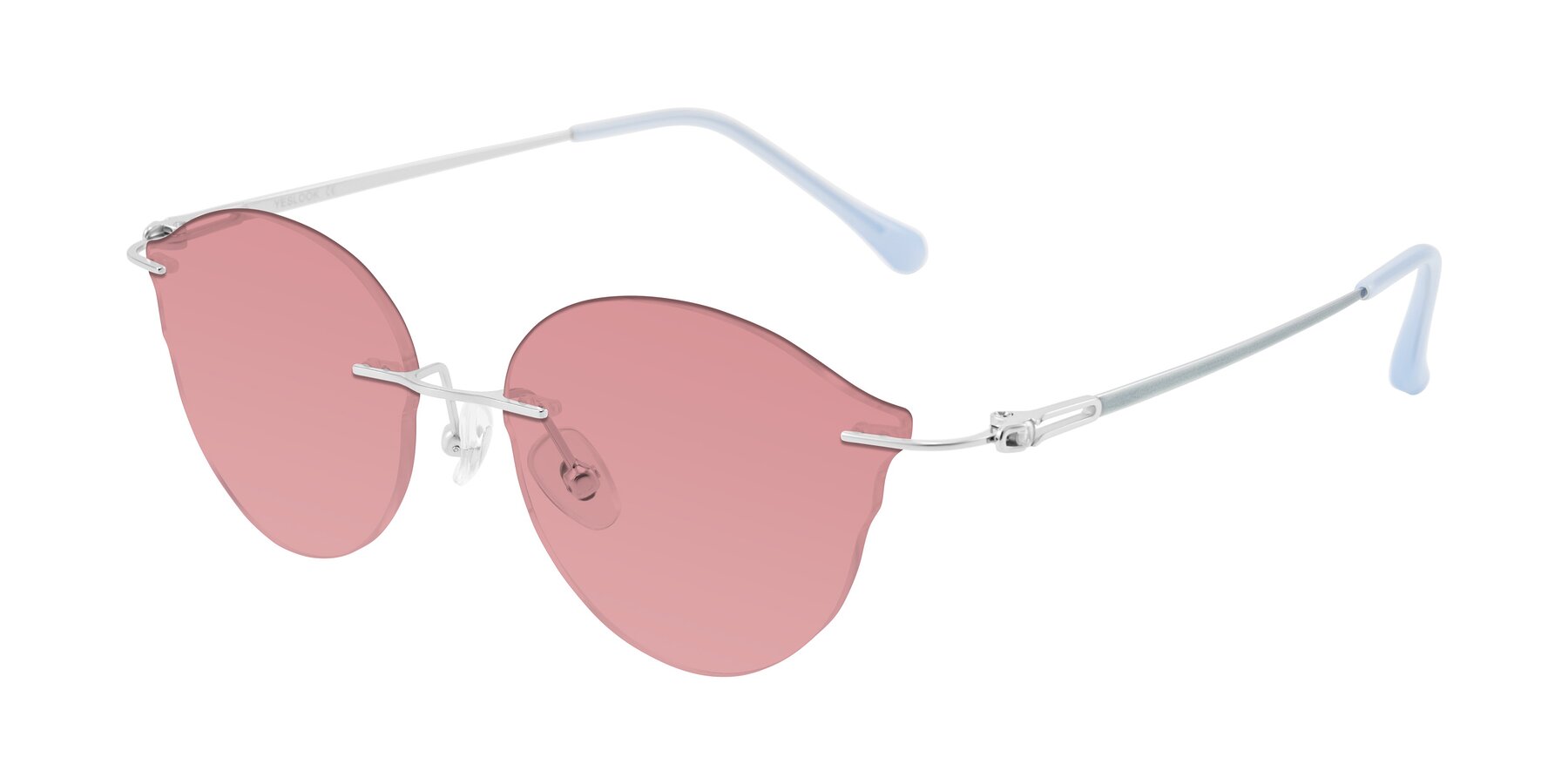 Angle of Barlow in Silver/Blue/Green with Medium Garnet Tinted Lenses