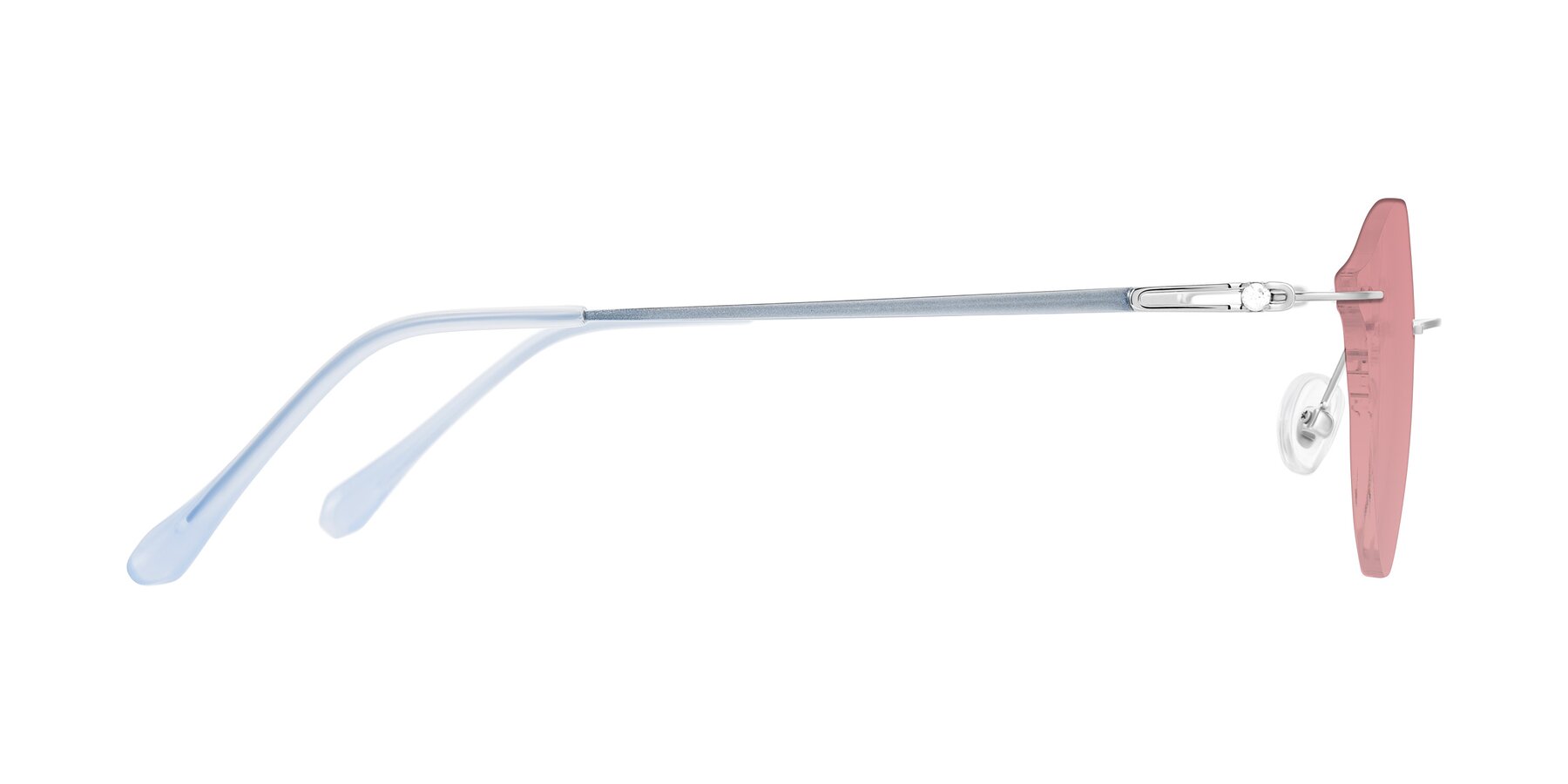 Side of Barlow in Silver/Blue/Green with Medium Garnet Tinted Lenses