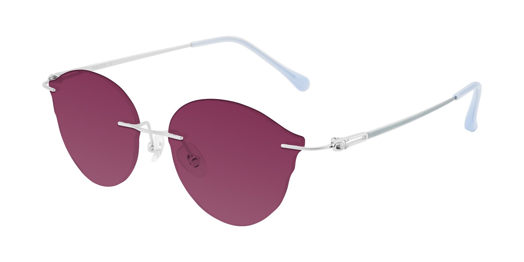 Angle of Barlow in Silver/Blue/Green with Wine Tinted Lenses