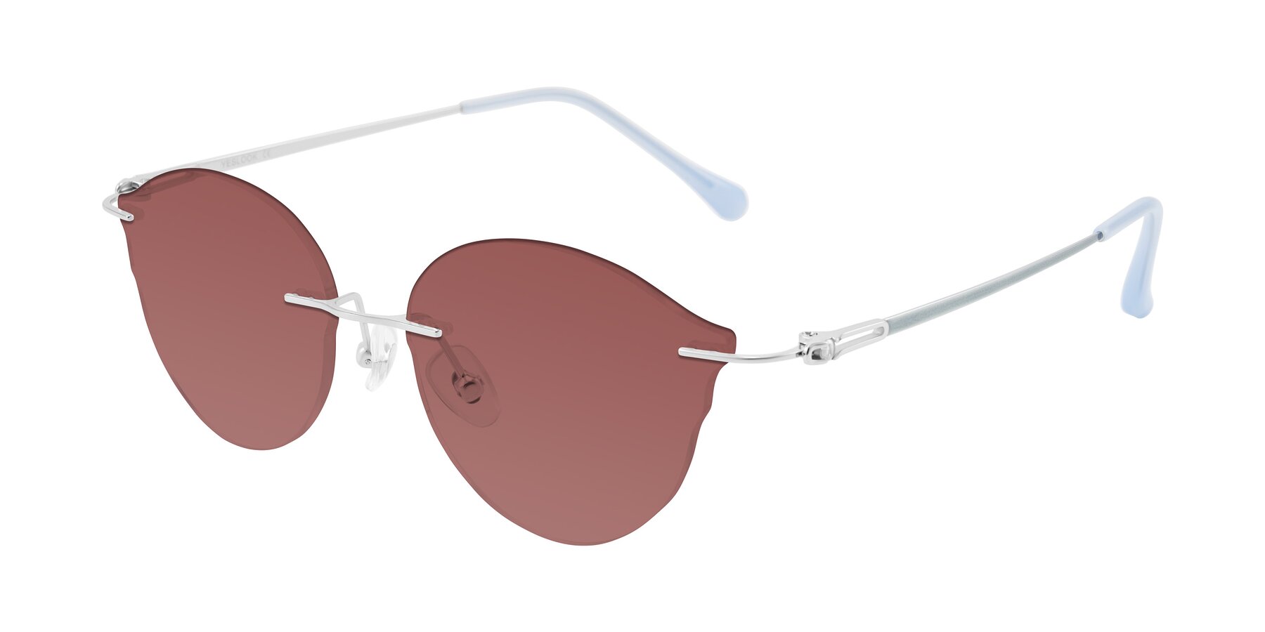 Angle of Barlow in Silver/Blue/Green with Garnet Tinted Lenses