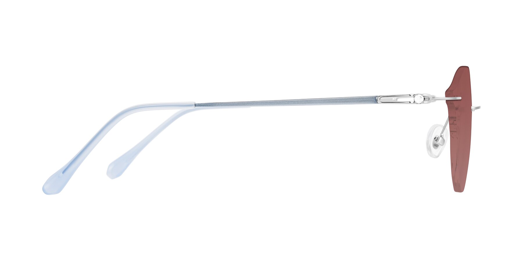 Side of Barlow in Silver/Blue/Green with Garnet Tinted Lenses