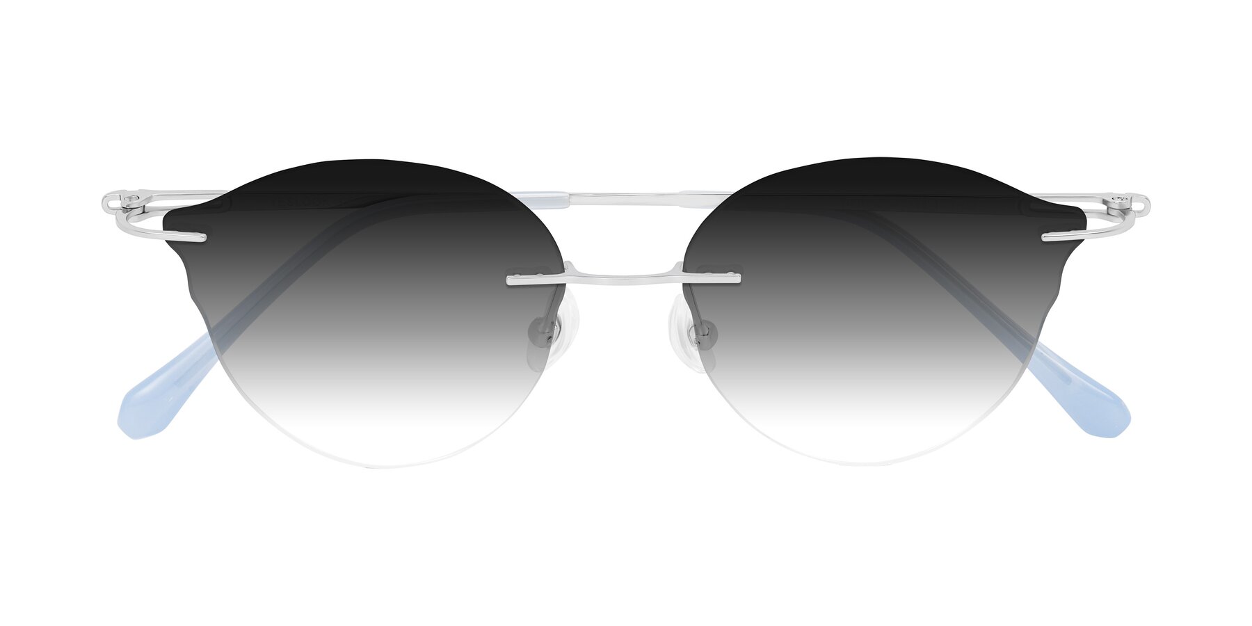 Folded Front of Barlow in Silver/Blue/Green with Gray Gradient Lenses