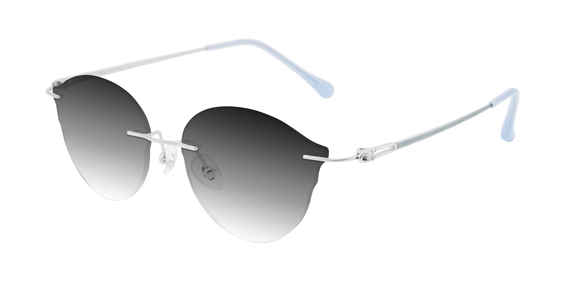 Angle of Barlow in Silver/Blue/Green with Gray Gradient Lenses