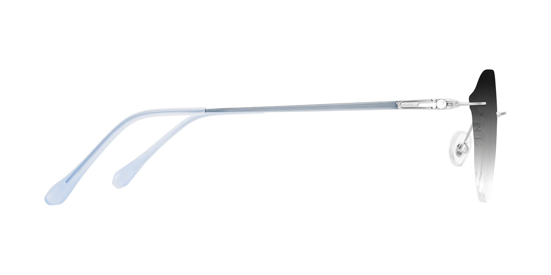 Side of Barlow in Silver/Blue/Green with Gray Gradient Lenses