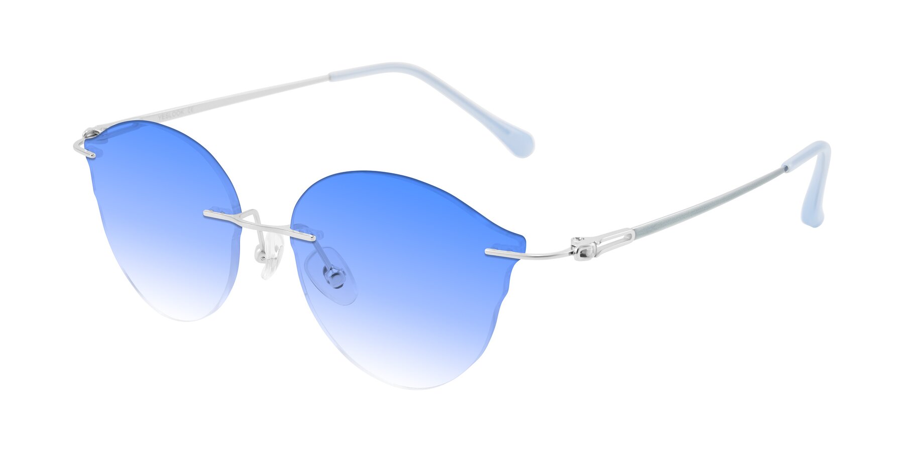 Angle of Barlow in Silver/Blue/Green with Blue Gradient Lenses
