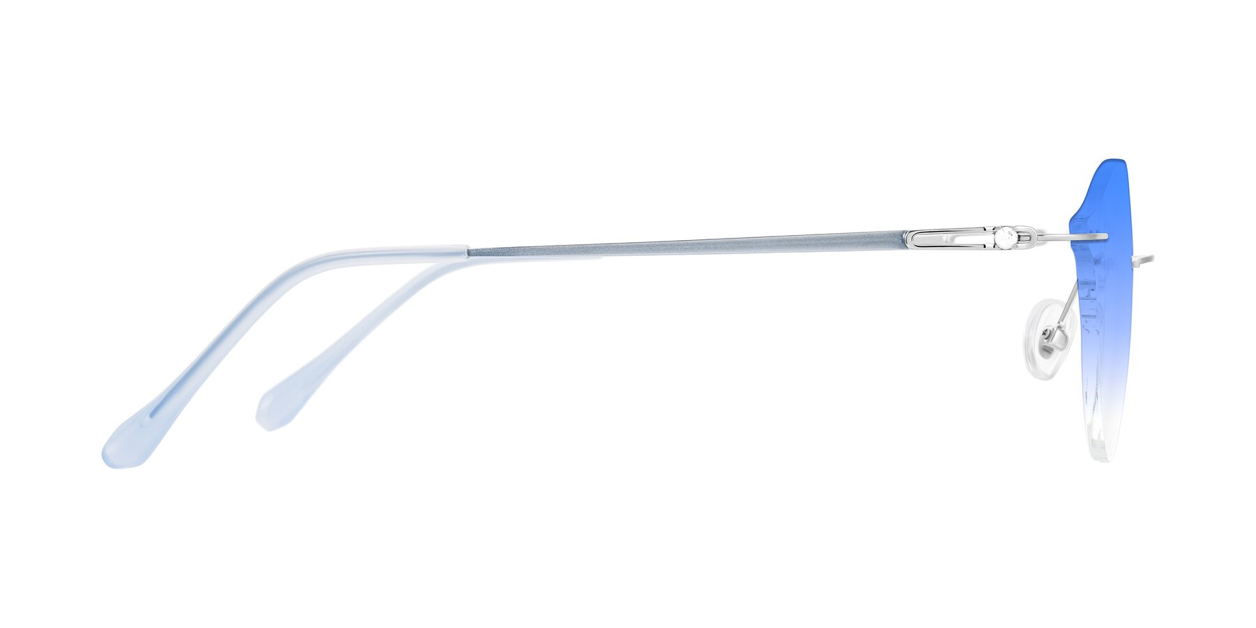 Side of Barlow in Silver/Blue/Green with Blue Gradient Lenses