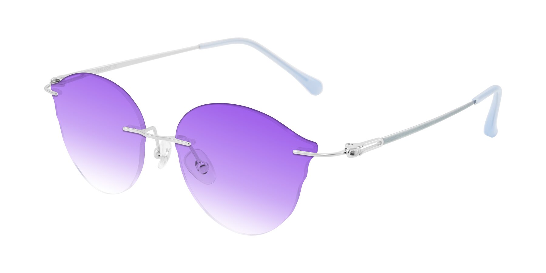 Angle of Barlow in Silver/Blue/Green with Purple Gradient Lenses