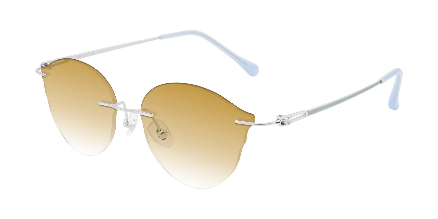 Angle of Barlow in Silver/Blue/Green with Champagne Gradient Lenses