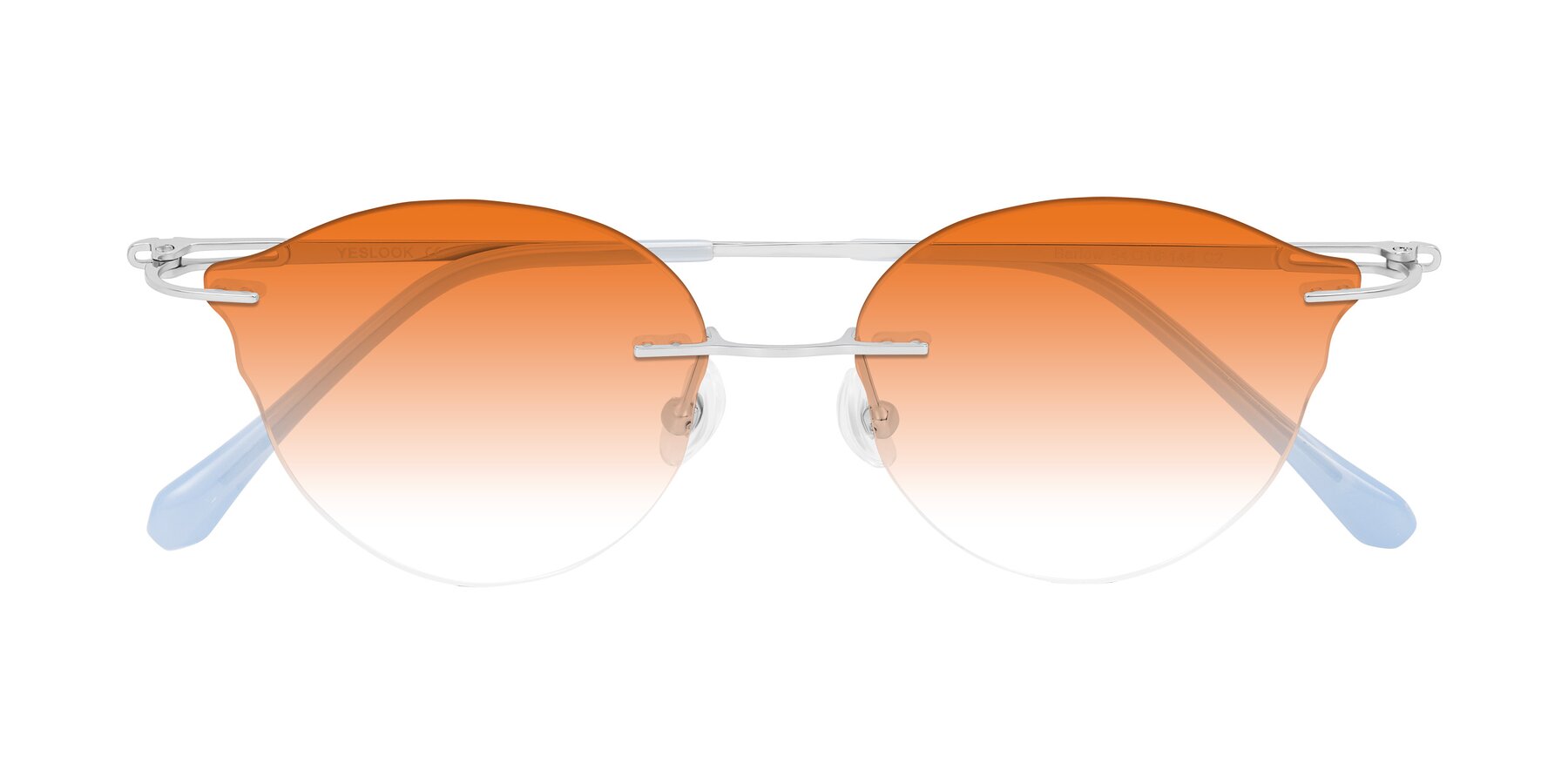 Folded Front of Barlow in Silver/Blue/Green with Orange Gradient Lenses