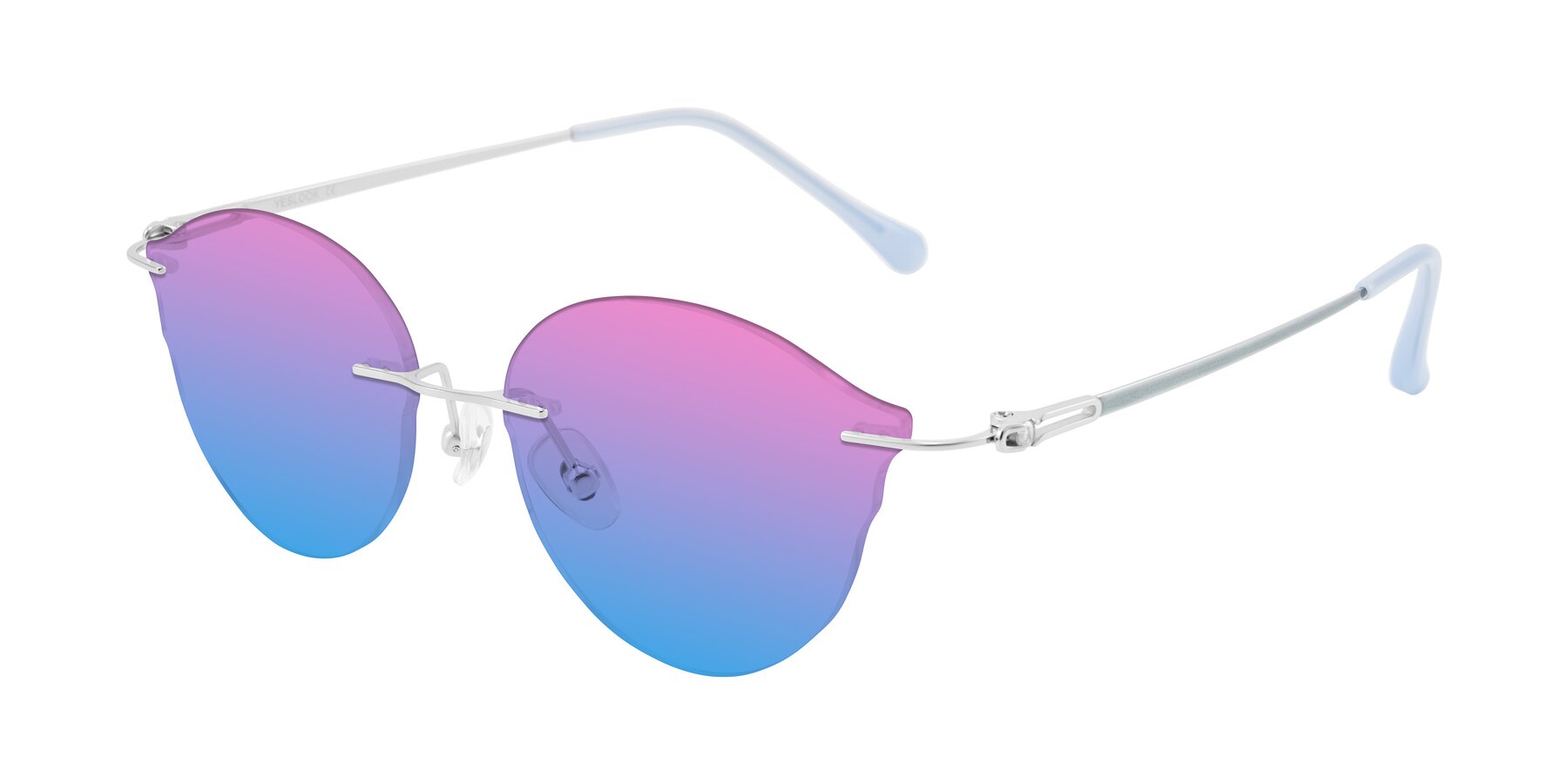 Angle of Barlow in Silver/Blue/Green with Pink / Blue Gradient Lenses