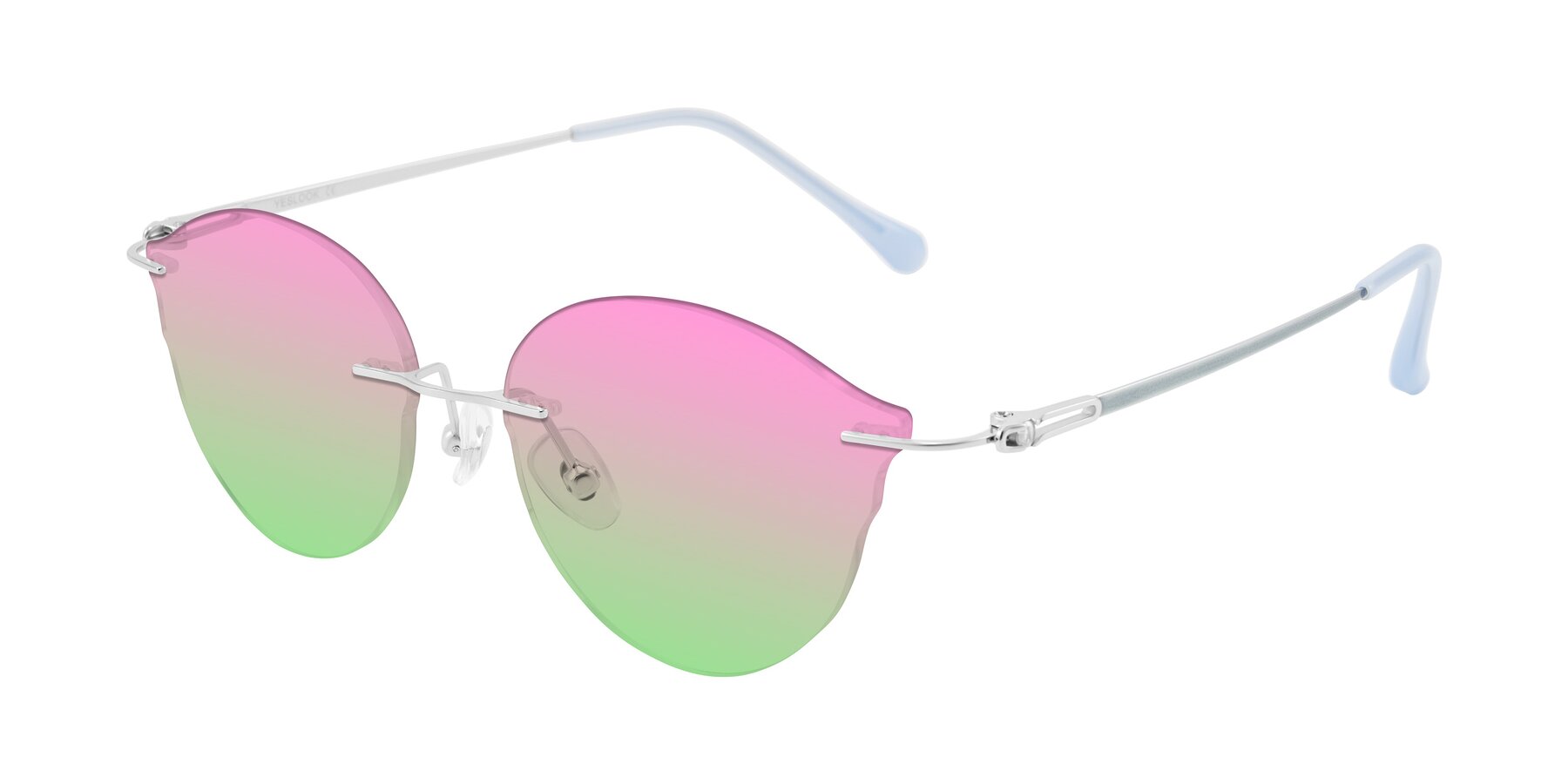 Angle of Barlow in Silver/Blue/Green with Pink / Green Gradient Lenses