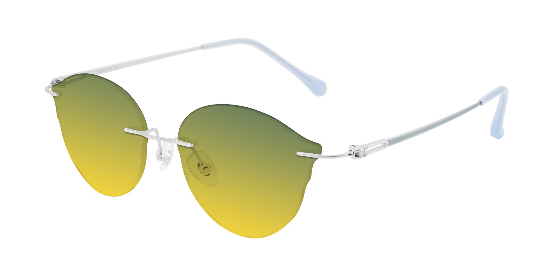 Angle of Barlow in Silver/Blue/Green with Green / Yellow Gradient Lenses