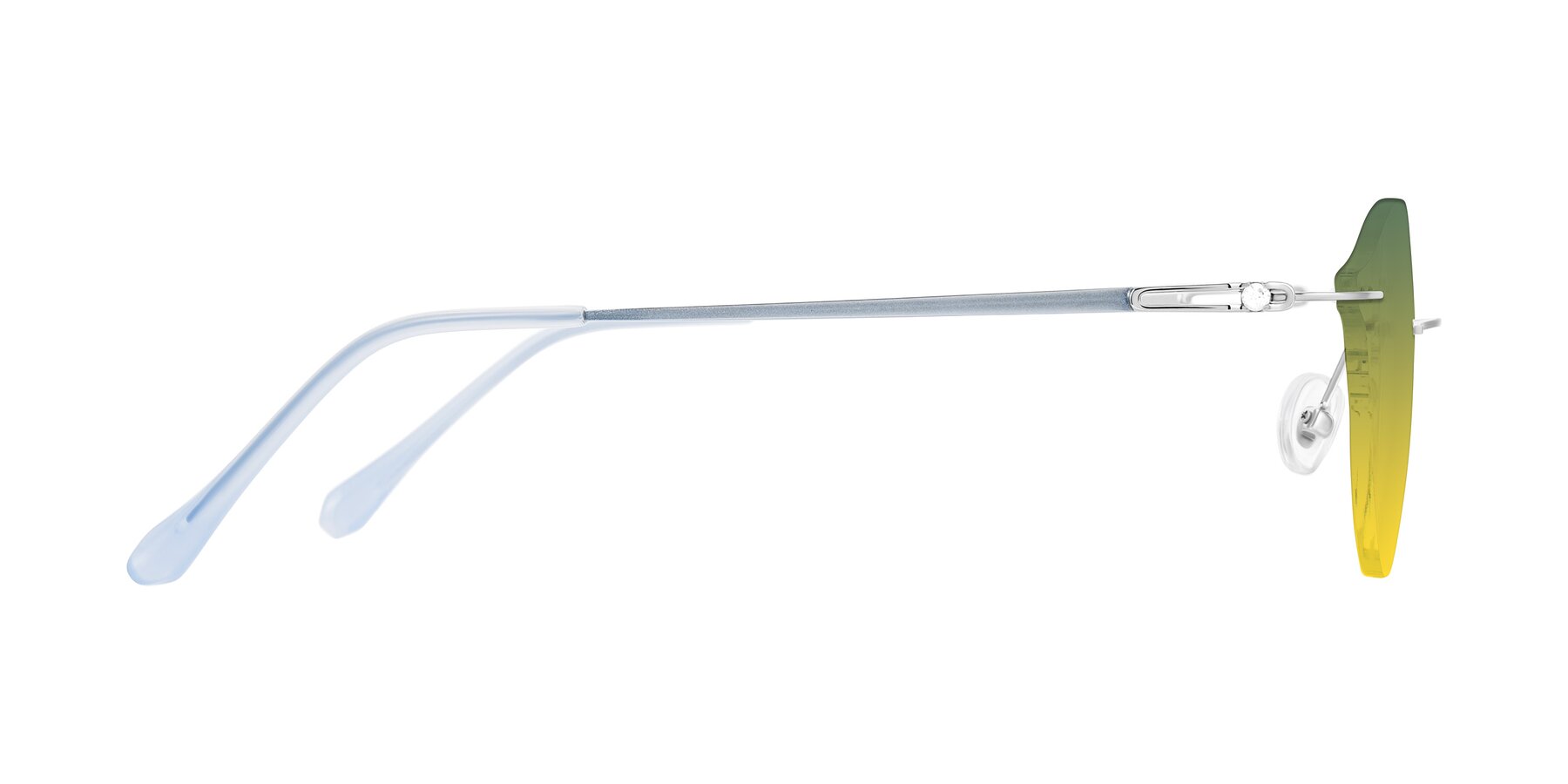 Side of Barlow in Silver/Blue/Green with Green / Yellow Gradient Lenses