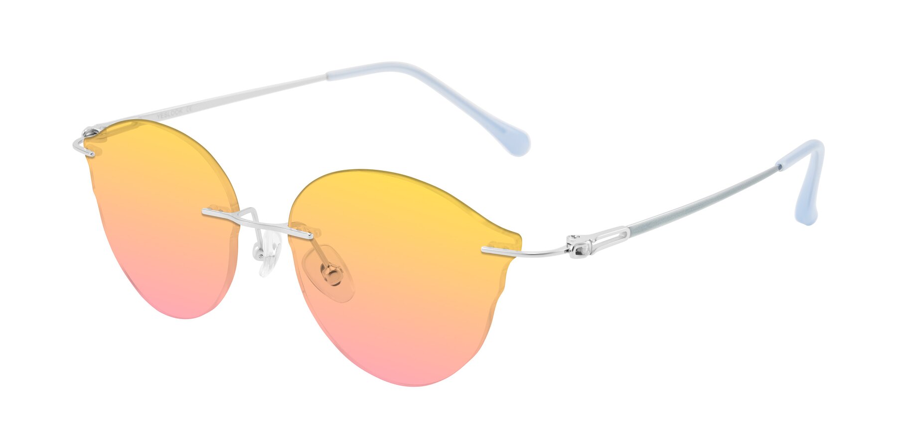 Angle of Barlow in Silver/Blue/Green with Yellow / Pink Gradient Lenses