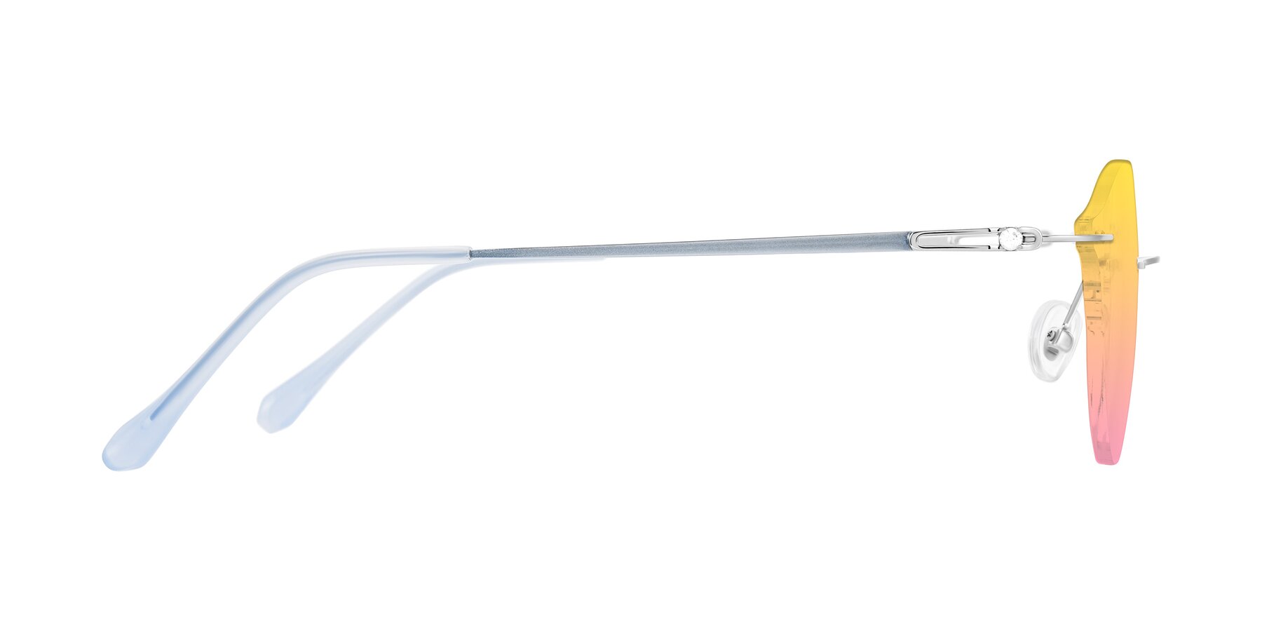 Side of Barlow in Silver/Blue/Green with Yellow / Pink Gradient Lenses
