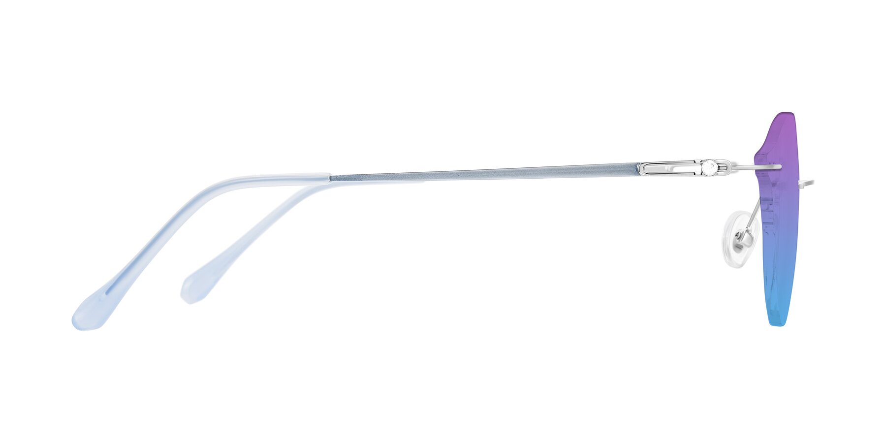 Side of Barlow in Silver/Blue/Green with Purple / Blue Gradient Lenses