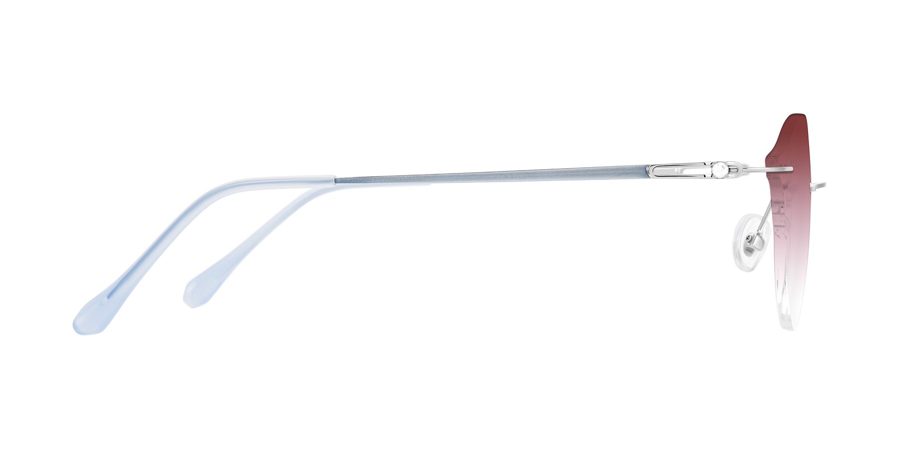 Side of Barlow in Silver/Blue/Green with Garnet Gradient Lenses