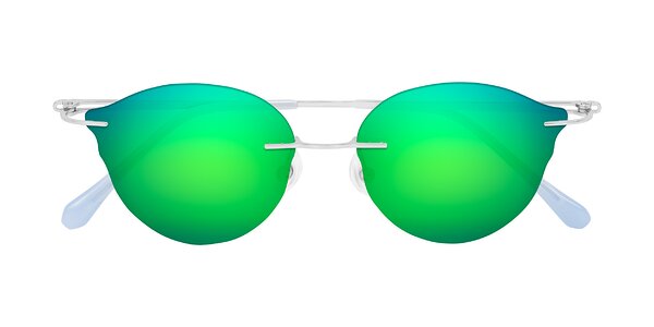 Front of Barlow in Silver/Blue/Green