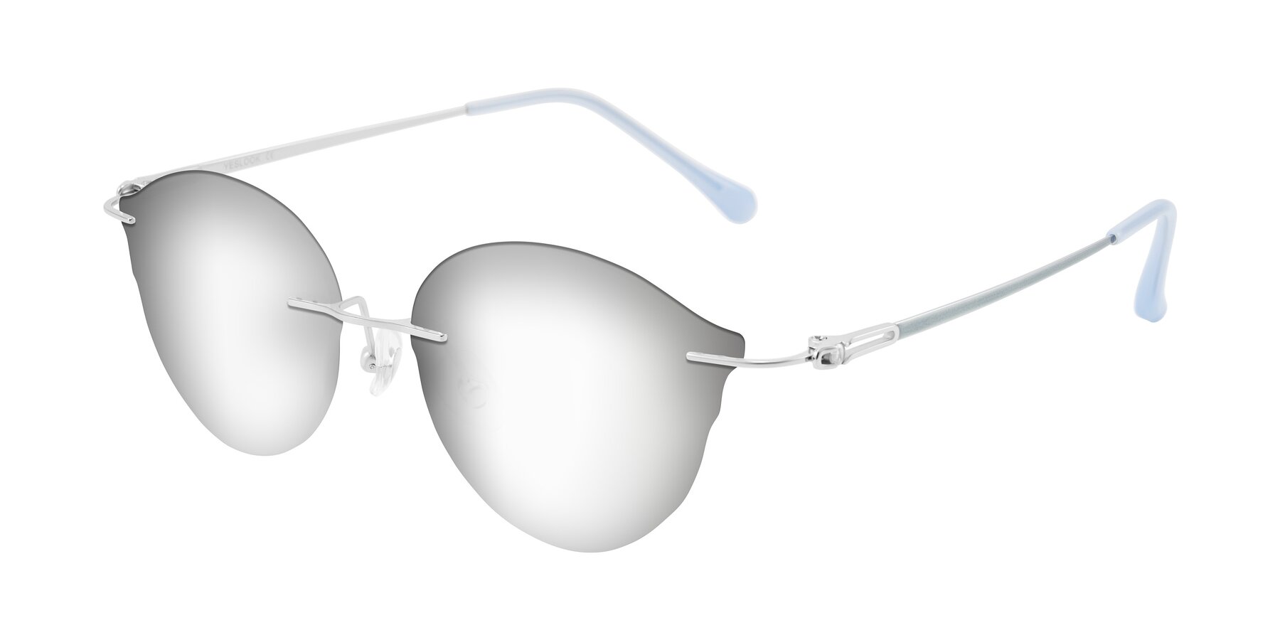 Angle of Barlow in Silver/Blue/Green with Silver Mirrored Lenses