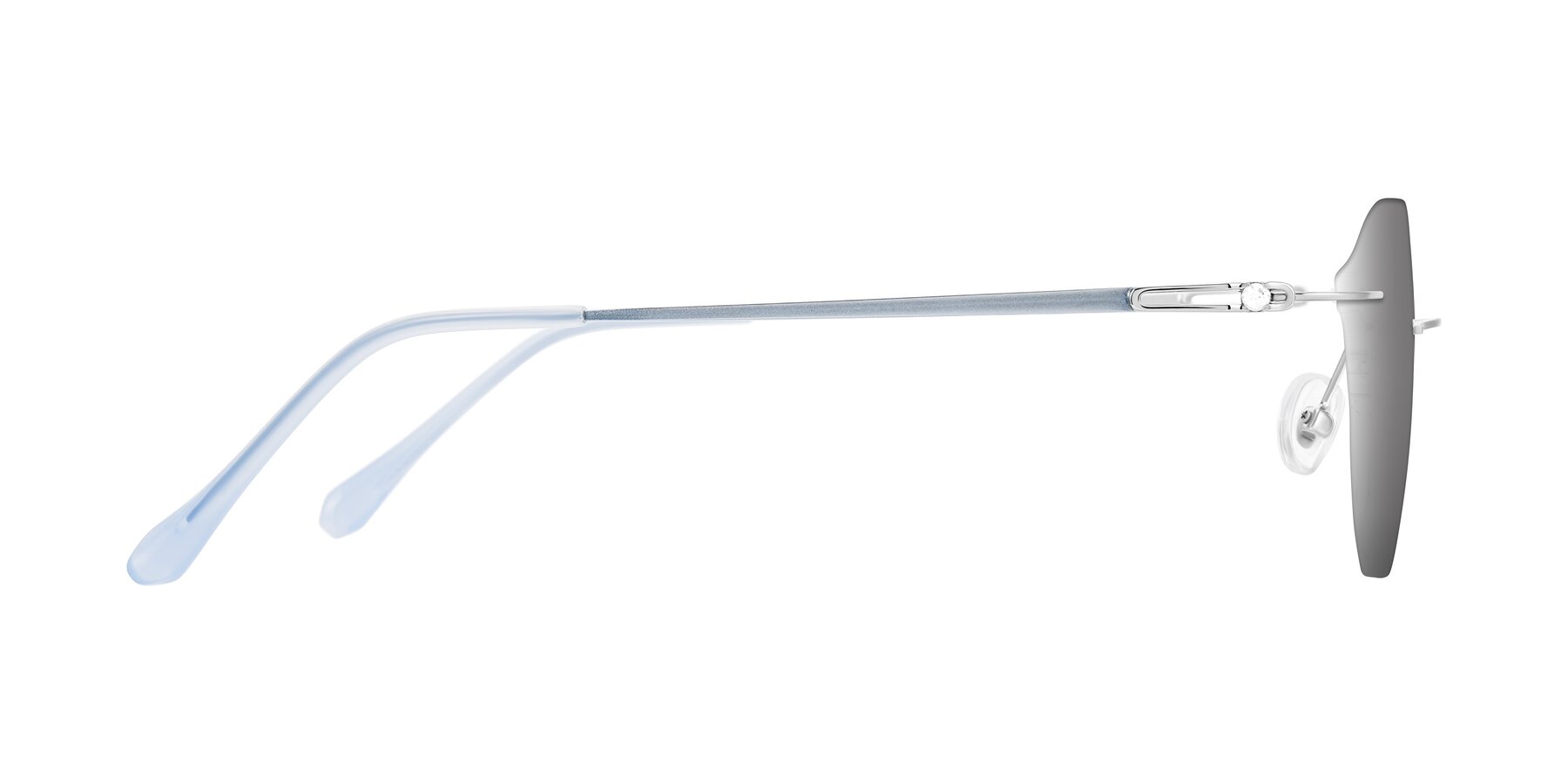 Side of Barlow in Silver/Blue/Green with Silver Mirrored Lenses